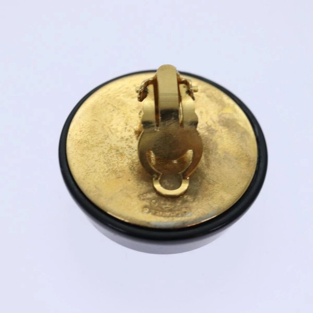 AUTHENTIC CHANEL COCO Mark Earring metal Gold CC - Picture 14 of 16